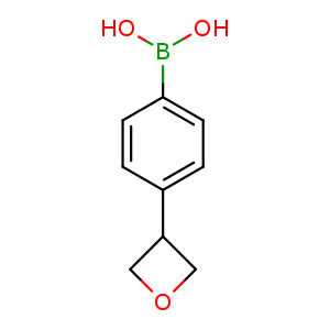 Chemical structure of [4-(oxetan-3-yl)phenyl]boronic acid , CAS 1417887-72-9, AChemBlock U132927