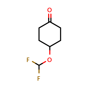 Chemical structure of 4-(difluoromethoxy)cyclohexanone , CAS 1418026-57-9, AChemBlock U132928