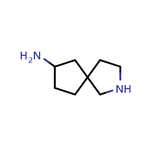 Chemical structure of 2-azaspiro[4.4]nonan-8-amine , CAS 1420841-84-4, AChemBlock U132931