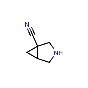 Chemical structure of 3-azabicyclo[3.1.0]hexane-1-carbonitrile , CAS 1422005-81-9, AChemBlock U132934