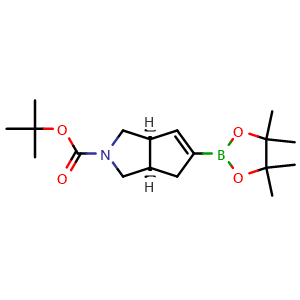 Chemical structure of tert-butyl cis-5-(4,4,5,5-tetramethyl-1,3,2-dioxaborolan-2-yl)-3,3a,6,6a-tetrahydro-1H-cyclopenta[c]pyrrole-2-carboxylate , CAS 1422450-15-4, AChemBlock U132936