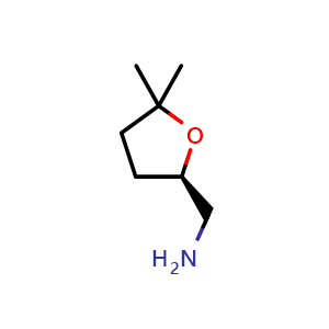 Chemical structure of [(2R)-5,5-Dimethyloxolan-2-yl]methanamine , CAS 1426650-75-0, AChemBlock U132941