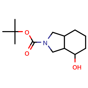 Chemical structure of tert-butyl 4-hydroxy-1,3,3a,4,5,6,7,7a-octahydroisoindole-2-carboxylate , CAS 1445951-43-8, AChemBlock U132959