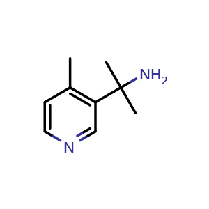 Chemical structure of 2-(4-methyl-3-pyridyl)propan-2-amine , CAS 1478611-09-4, AChemBlock U132972