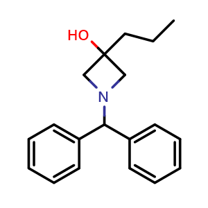 Chemical structure of 1-benzhydryl-3-propyl-azetidin-3-ol , CAS 149105-88-4, AChemBlock U132980