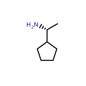 Chemical structure of (1R)-1-cyclopentylethanamine , CAS 150852-72-5, AChemBlock U132988