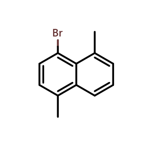 Chemical structure of 4-bromo-1,5-dimethyl-naphthalene , CAS 15095-54-2, AChemBlock U132990