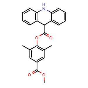 Chemical structure of (4-methoxycarbonyl-2,6-dimethyl-phenyl) 9,10-dihydroacridine-9-carboxylate , CAS 1536146-87-8, AChemBlock U133008