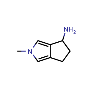 Chemical structure of 2-methyl-5,6-dihydro-4H-cyclopenta[c]pyrrol-4-amine , CAS 1545354-22-0, AChemBlock U133020
