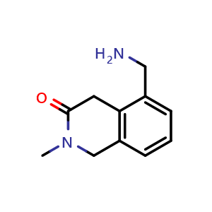Chemical structure of 5-(aminomethyl)-2-methyl-1,4-dihydroisoquinolin-3-one , CAS 1547297-64-2, AChemBlock U133027