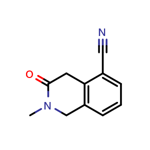 Chemical structure of 2-methyl-3-oxo-1,4-dihydroisoquinoline-5-carbonitrile , CAS 1547297-66-4, AChemBlock U133028