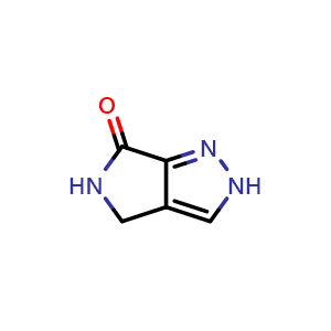 Chemical structure of 4,5-dihydro-2H-pyrrolo[3,4-c]pyrazol-6-one , CAS 1551176-24-9, AChemBlock U133031