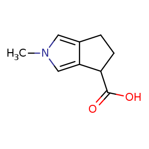 Chemical structure of 2-methyl-5,6-dihydro-4H-cyclopenta[c]pyrrole-4-carboxylic acid , CAS 1555759-57-3, AChemBlock U133042