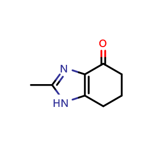 Chemical structure of 2-methyl-1,5,6,7-tetrahydrobenzimidazol-4-one , CAS 156674-08-7, AChemBlock U133052
