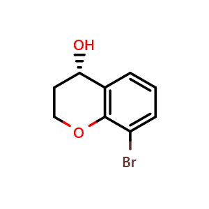 Chemical structure of (4S)-8-bromochroman-4-ol , CAS 1568070-60-9, AChemBlock U133054