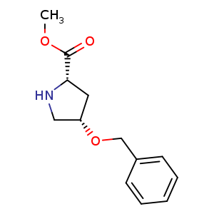 Chemical structure of methyl (2S,4S)-4-benzyloxypyrrolidine-2-carboxylate , CAS 159749-79-8, AChemBlock U133064