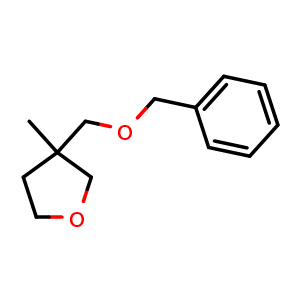 Chemical structure of 3-(benzyloxymethyl)-3-methyl-tetrahydrofuran , CAS 159890-96-7, AChemBlock U133065