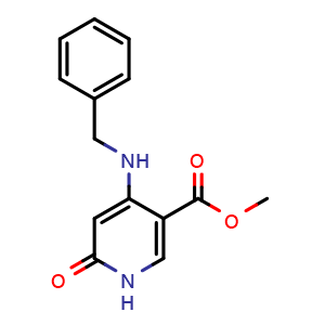 Chemical structure of methyl 4-(benzylamino)-6-oxo-1H-pyridine-3-carboxylate , CAS 1612864-83-1, AChemBlock U133078