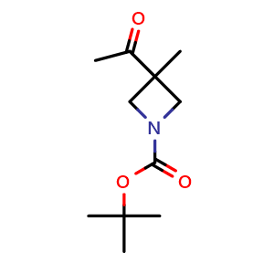 Chemical structure of tert-butyl 3-acetyl-3-methyl-azetidine-1-carboxylate , CAS 1613722-03-4, AChemBlock U133079