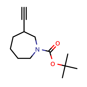 Chemical structure of tert-Butyl 3-ethynylazepane-1-carboxylate , CAS 1628482-82-5, AChemBlock U133097