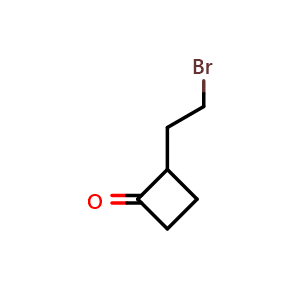 Chemical structure of 2-(2-bromoethyl)cyclobutanone , CAS 1629405-96-4, AChemBlock U133102