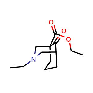 Chemical structure of ethyl 3-ethyl-9-oxo-3-azabicyclo[3.3.1]nonane-1-carboxylate , CAS 163456-42-6, AChemBlock U133106
