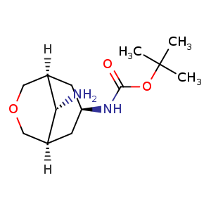 Chemical structure of tert-butyl endo-N-[syn-9-amino-3-oxabicyclo[3.3.1]nonan-7-yl]carbamate , CAS 1638972-45-8, AChemBlock U133116