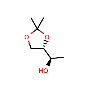 Chemical structure of (1R)-1-[(4S)-2,2-dimethyl-1,3-dioxolan-4-yl]ethan-1-ol , CAS 165524-52-7, AChemBlock U133127