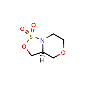 Chemical structure of (S)-tetrahydro-3H-[1,2,3]oxathiazolo[4,3-c][1,4]oxazine 1,1-dioxide , CAS 1693751-26-6, AChemBlock U133142