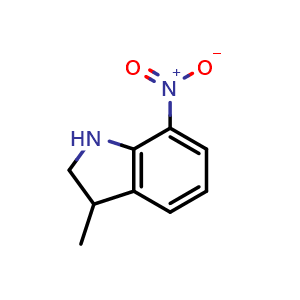 Chemical structure of 3-methyl-7-nitro-indoline , CAS 1700435-61-5, AChemBlock U133147