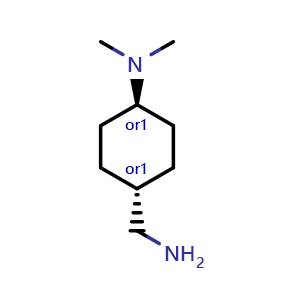 Chemical structure of trans-4-(aminomethyl)-N,N-dimethyl-cyclohexanamine , CAS 170140-79-1, AChemBlock U133148