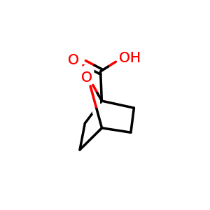 Chemical structure of 7-oxabicyclo[2.2.1]heptane-1-carboxylic acid , CAS 1706450-79-4, AChemBlock U133153