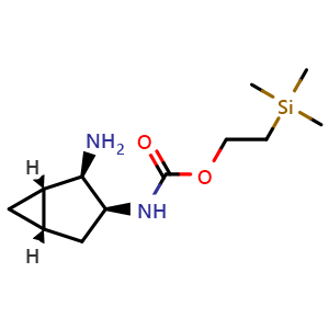 Chemical structure of 2-trimethylsilylethyl N-[(1S,2R,3S,5S)-2-amino-3-bicyclo[3.1.0]hexanyl]carbamate , CAS 1707289-84-6, AChemBlock U133155