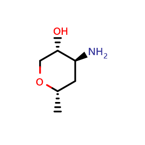 Chemical structure of (3R,4S,6S)-4-amino-6-methyl-tetrahydropyran-3-ol , CAS 1707290-62-7, AChemBlock U133160