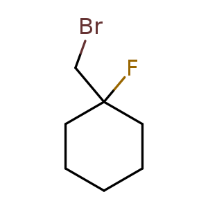 Chemical structure of 1-(bromomethyl)-1-fluoro-cyclohexane , CAS 17171-00-5, AChemBlock U133165