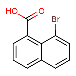 Chemical structure of 8-bromonaphthalene-1-carboxylic acid , CAS 1729-99-3, AChemBlock U133169