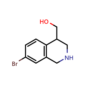 Chemical structure of (7-bromo-1,2,3,4-tetrahydroisoquinolin-4-yl)methanol , CAS 1780573-39-8, AChemBlock U133191