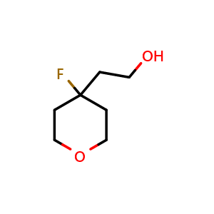 Chemical structure of 2-(4-fluorotetrahydropyran-4-yl)ethanol , CAS 1782446-60-9, AChemBlock U133212