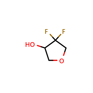 Chemical structure of 4,4-difluorotetrahydrofuran-3-ol , CAS 1782515-61-0, AChemBlock U133213