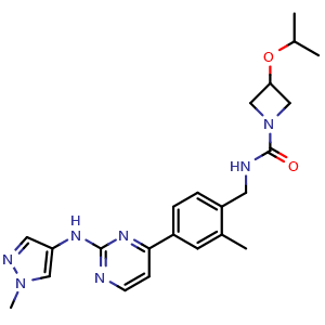N-[(2-methyl-4-{2-[(1-methyl-1H-pyrazol-4-yl)amino]pyrimidin-4-yl}phenyl)methyl]-3-(propan-2-yloxy)azetidine-1-carboxamide