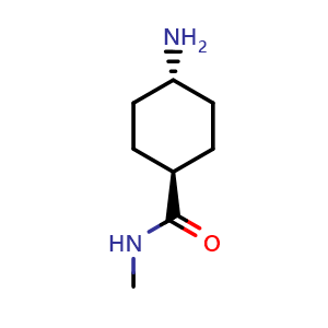Chemical structure of cis-4-amino-N-methyl-cyclohexanecarboxamide , CAS 1799580-72-5, AChemBlock U133263