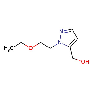 Chemical structure of [2-(2-ethoxyethyl)pyrazol-3-yl]methanol , CAS 1799613-53-8, AChemBlock U133264