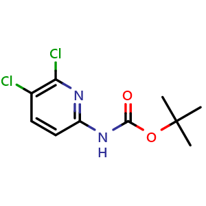 Chemical structure of tert-butyl N-(5,6-dichloro-2-pyridyl)carbamate , CAS 1801693-96-8, AChemBlock U133271
