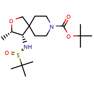 tert-butyl (3S,4S)-4-[[(R)-tert-butylsulfinyl]amino]-3-methyl-2-oxa-8-azaspiro[4.5]decane-8-carboxylate
