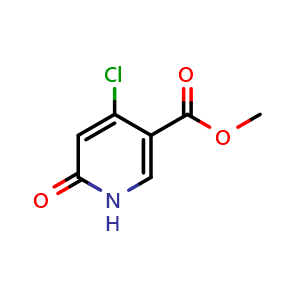 Chemical structure of methyl 4-chloro-6-oxo-1H-pyridine-3-carboxylate , CAS 1805647-28-2, AChemBlock U133284