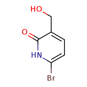 Chemical structure of 6-bromo-3-(hydroxymethyl)-1H-pyridin-2-one , CAS 1807166-41-1, AChemBlock U133290
