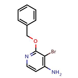 Chemical structure of 2-benzyloxy-3-bromo-pyridin-4-amine , CAS 1809310-03-9, AChemBlock U133294