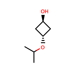 Chemical structure of cis-3-isopropoxycyclobutanol , CAS 1821828-04-9, AChemBlock U133302