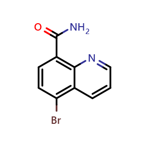 Chemical structure of 5-bromoquinoline-8-carboxamide , CAS 1823338-54-0, AChemBlock U133313