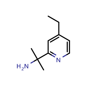 Chemical structure of 2-(4-ethyl-2-pyridyl)propan-2-amine , CAS 1824109-47-8, AChemBlock U133329